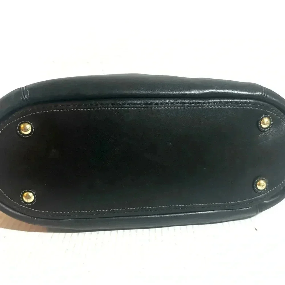 Coach black leather satchel handbag